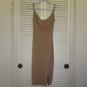 Tan slim dress